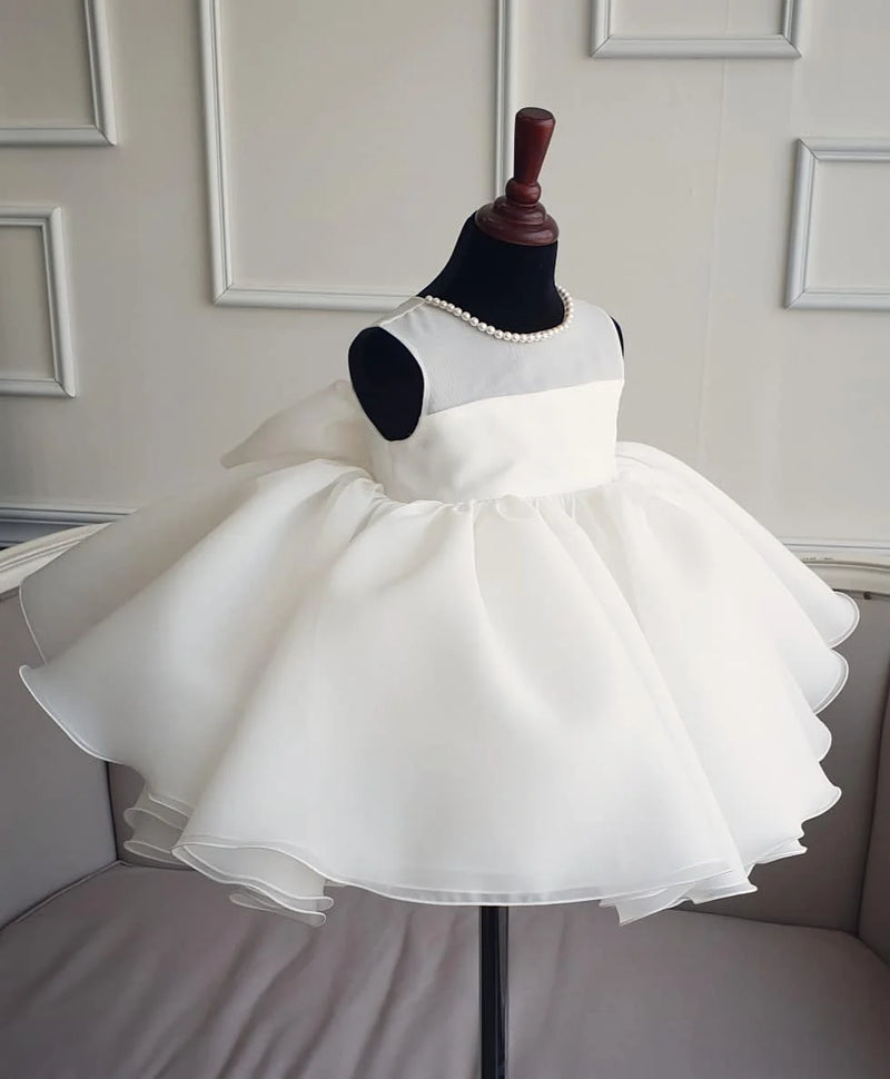 "Elegant "Ainsley-Marie" Ivory Voile Occasion Dress