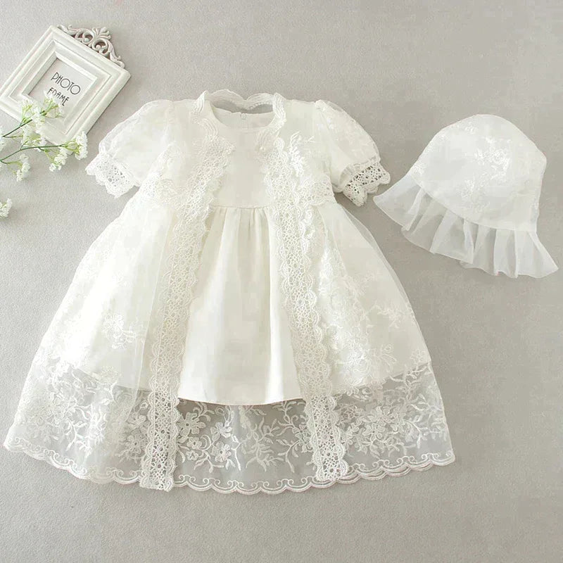 "Eva" Baptism Christening Special Occasion Dress - The Palm Beach Baby