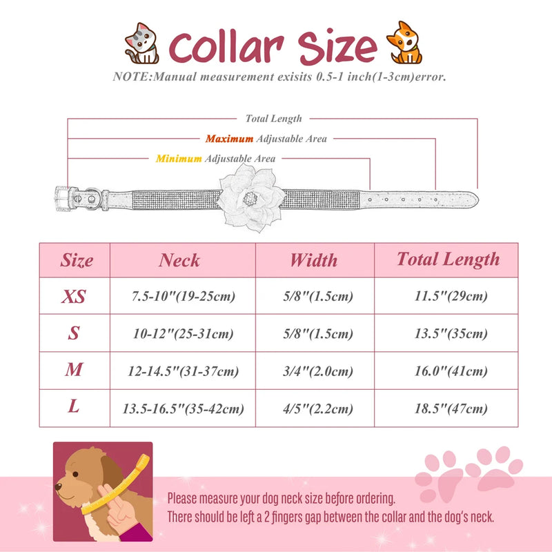 "Floral Elegance" Rhinestone Pet Collar