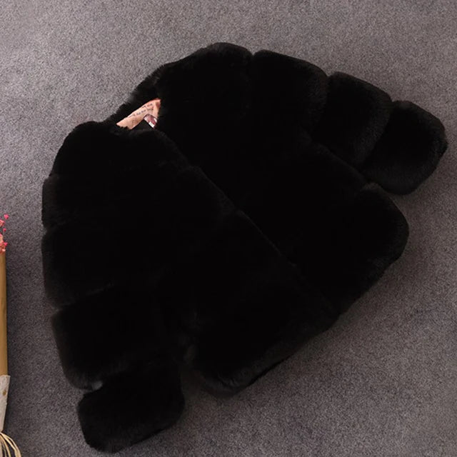 Girl's Warm and Cozy Faux Fur Coat