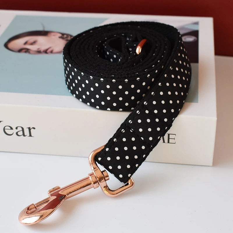 Dapper Pet: Polka Dot Pet Walking Accessories - Chic Black