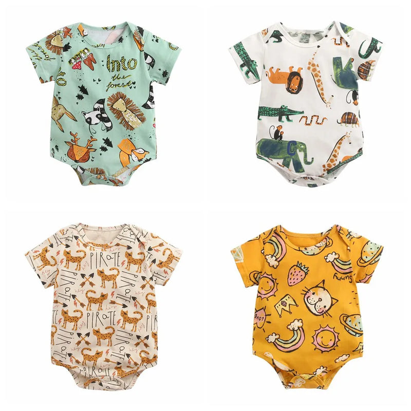 "Animal Love" Babies Short-Sleeved Romper Onesies
