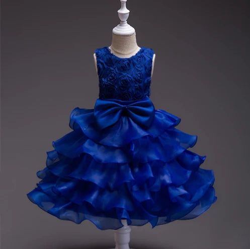 "Solange" Rosette Tiered Special Occasion Dress