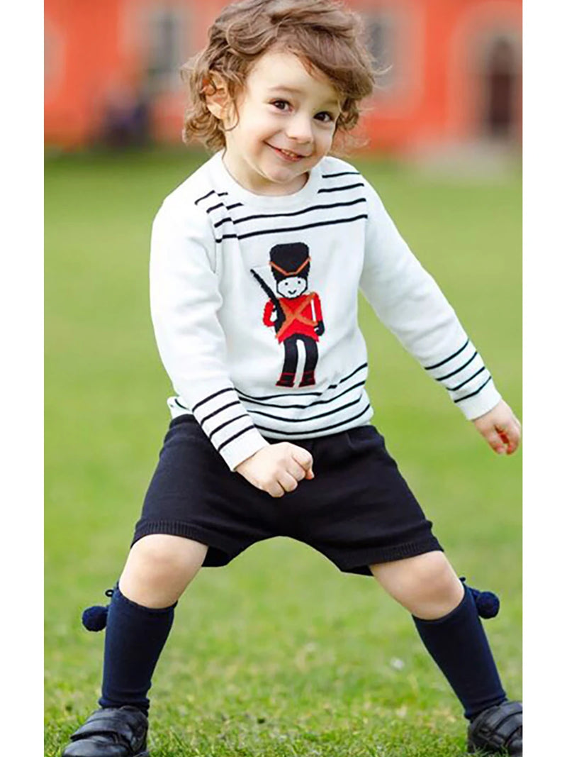 Austin Classic British Guard Preppy Knit  Shorts  Set
