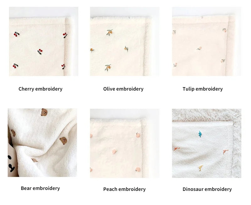 Little Teddy Soft Fleece Blanket - 5 Embroidered Prints - The Palm Beach Baby Estimated 12 - 18 Day Shipping