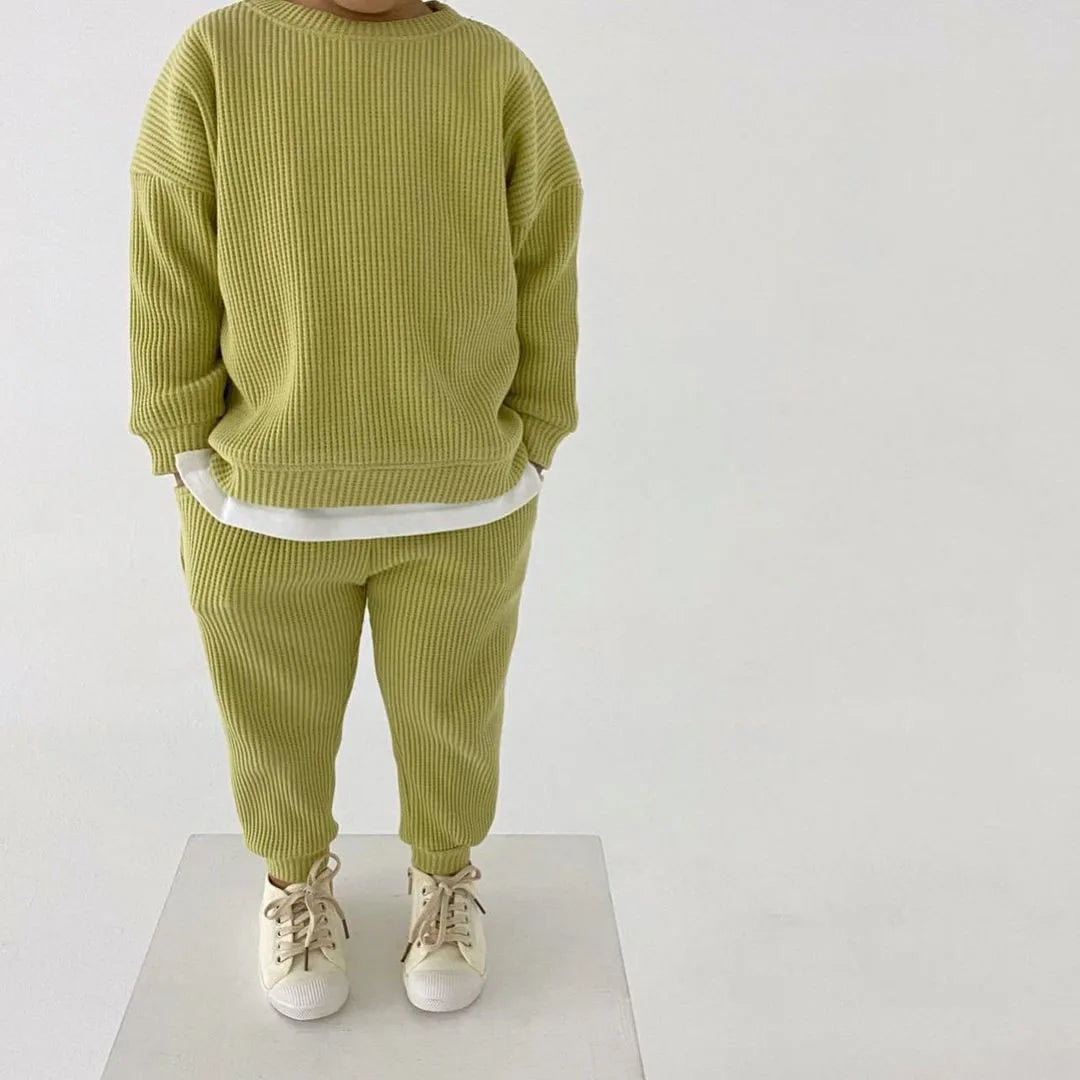 Bryce 2 Piece Fashionable Childrens Waffle Knit Clothing Set