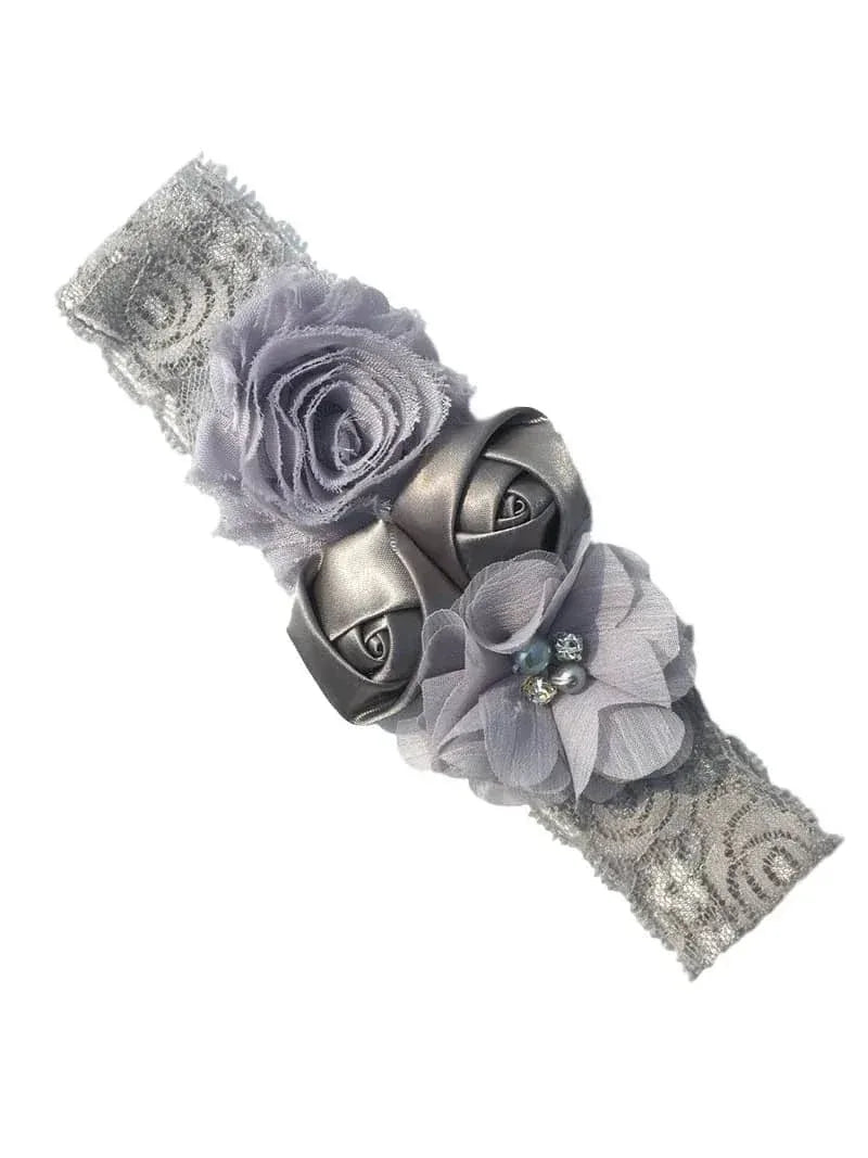 Chiffon Flower Baby Headband with Lace for Newborns - The Palm Beach Baby