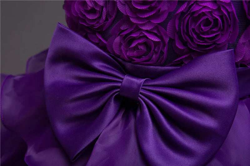 "Solange" Rosette Tiered Special Occasion Dress