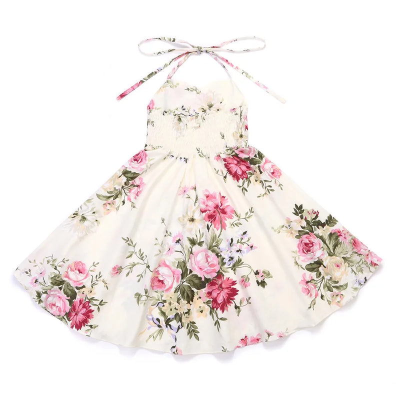 'Oh Suzannah' Floral Party Dress in stunning cream color with vibrant floral designs, ideal for special occasions.