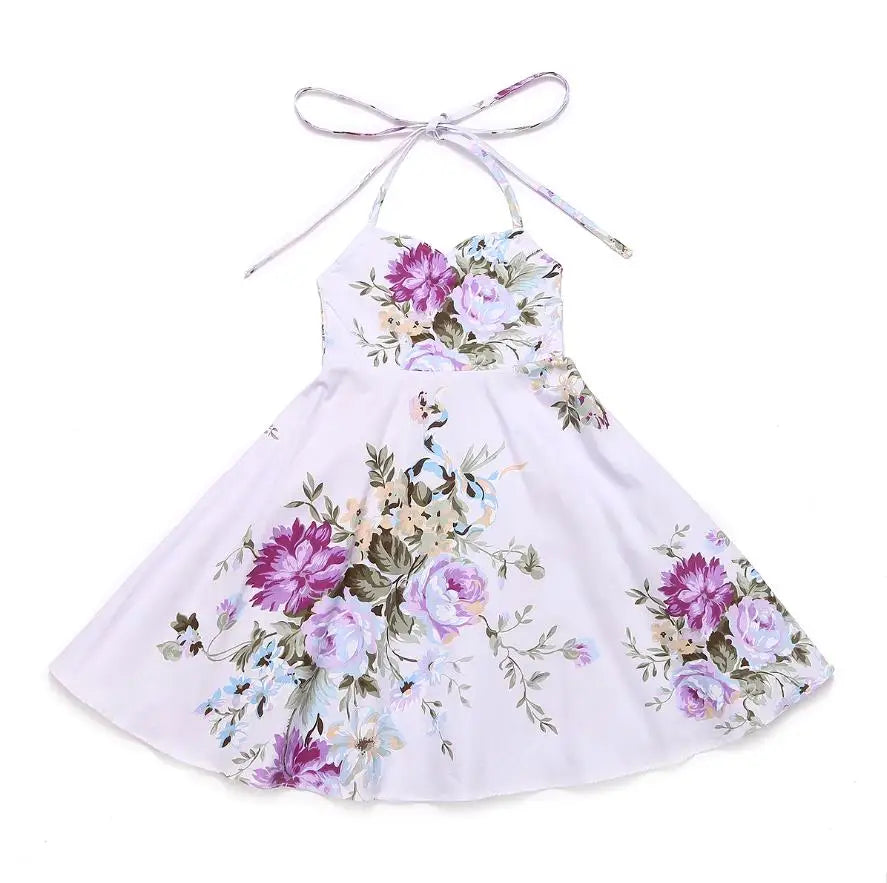 'Oh Suzannah' Floral Party Dress in lavender with beautiful floral print, perfect for little girls.