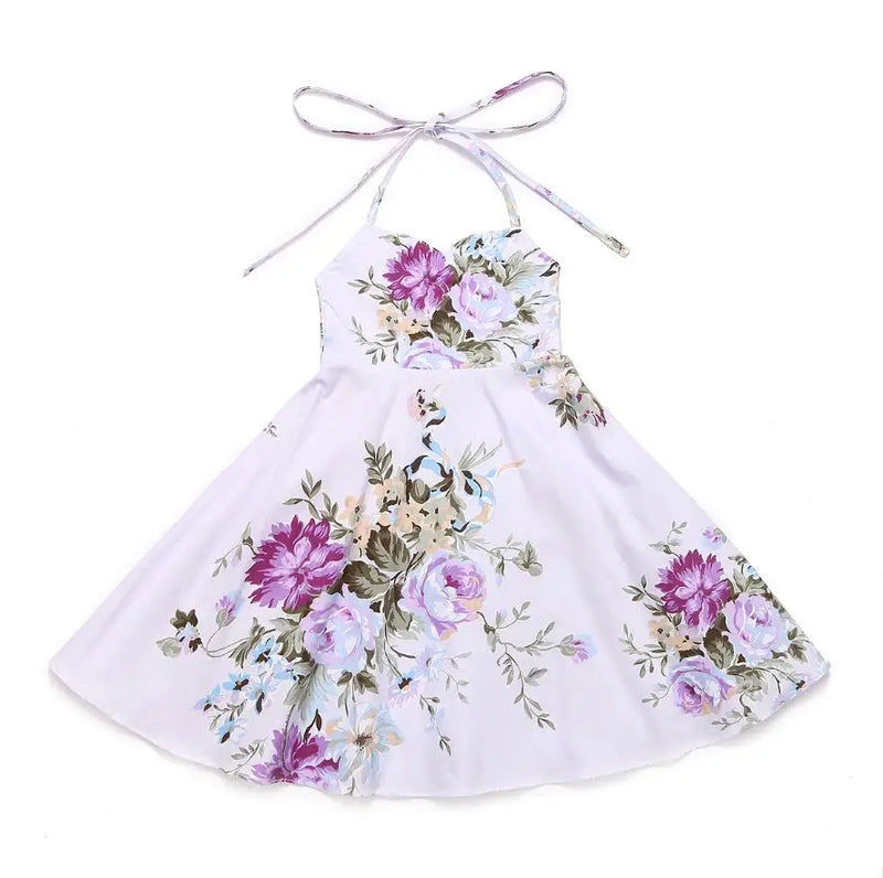 'Oh Suzannah' Floral Party Dress in lavender with beautiful floral print, perfect for little girls.