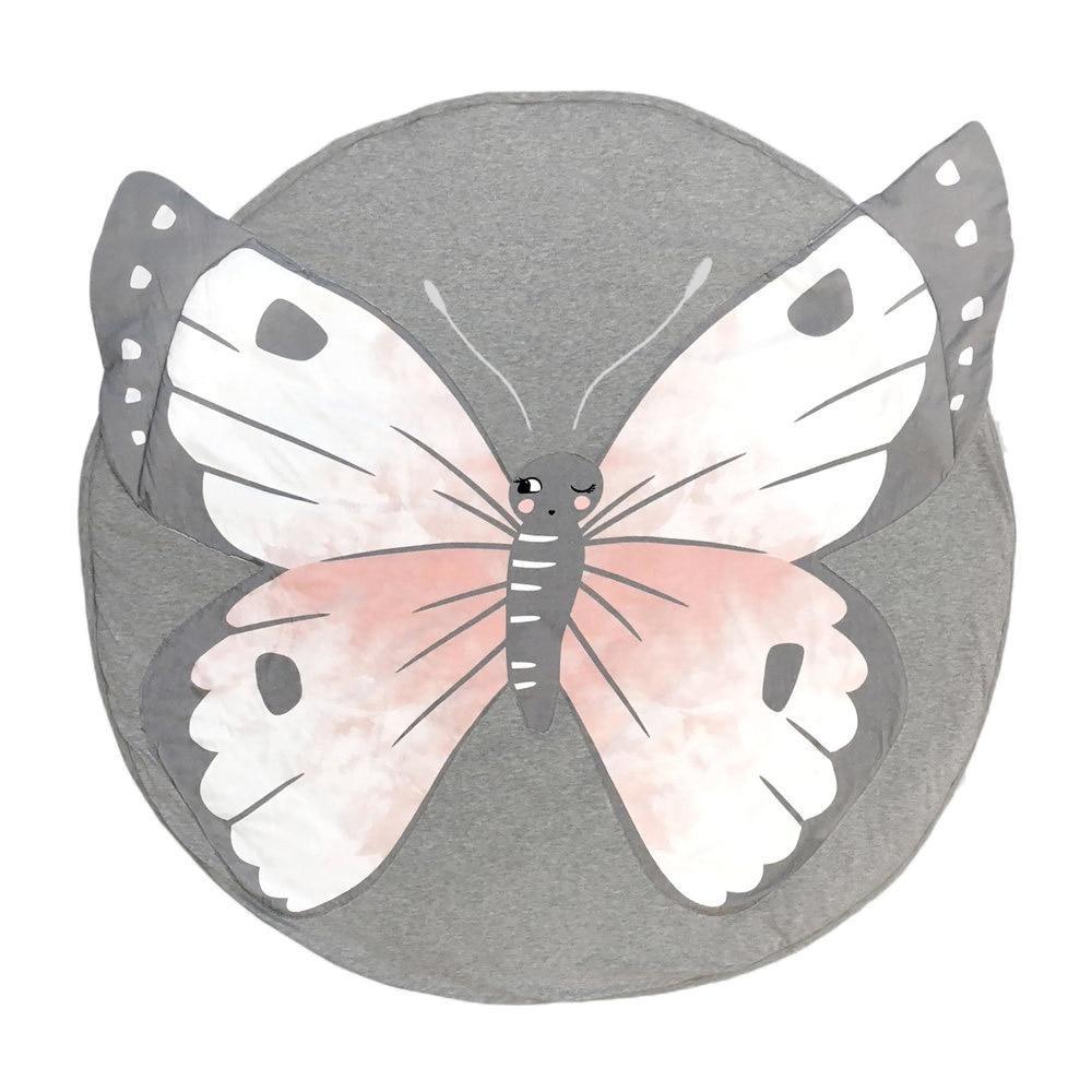 Gray shirt with a butterfly design on a white background