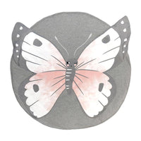 Gray shirt with a butterfly design on a white background