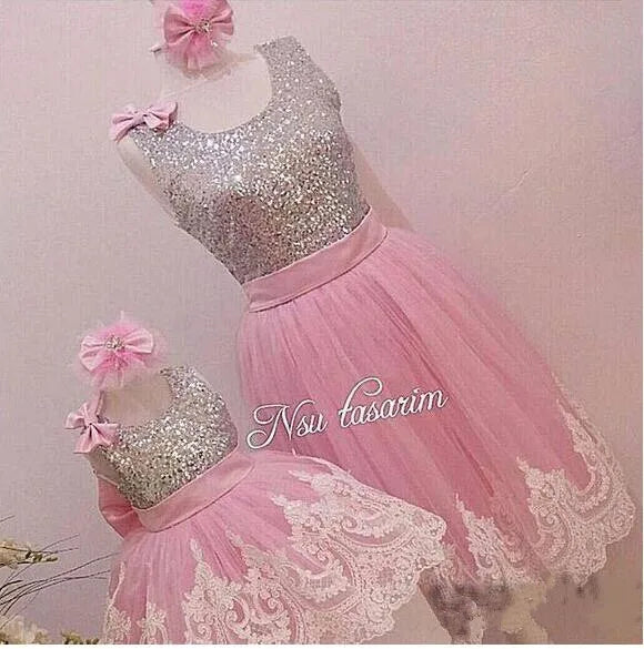 "Caroline" Lace Special Occasion Dress - Princess Pink