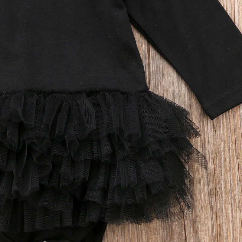 Chic "Lola" Kids Black Tutu Romper Set
