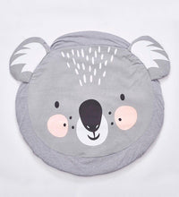 Gray koala-shaped cushion on a white background