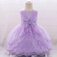 Elegant Pearl Bow Dress for Girls in Stylish Lace- 5 Chic Colors - The Palm Beach Baby