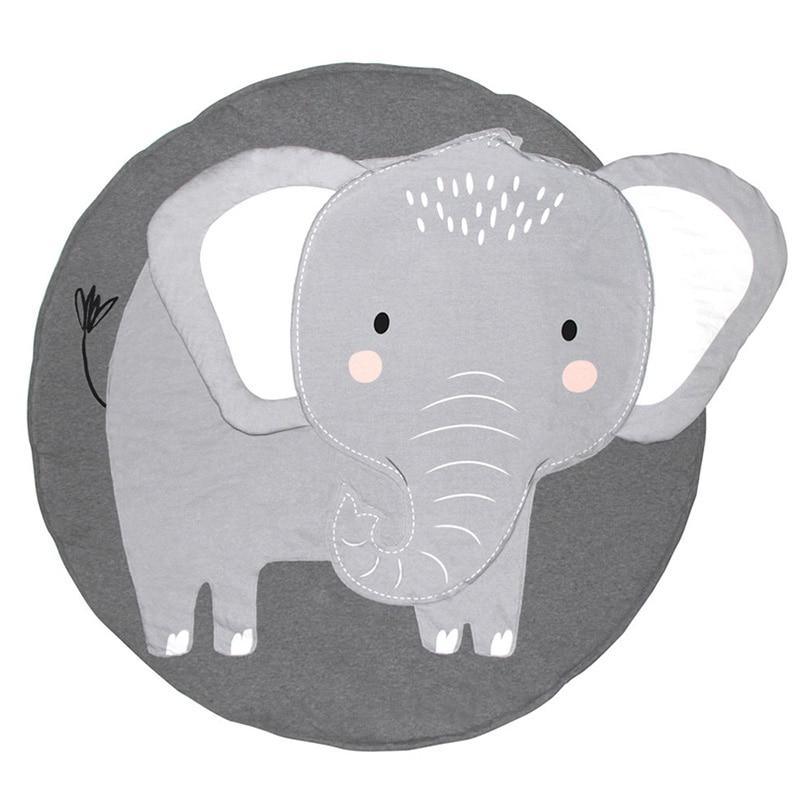 Gray elephant design on a gray background