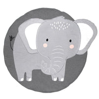 Gray elephant design on a gray background
