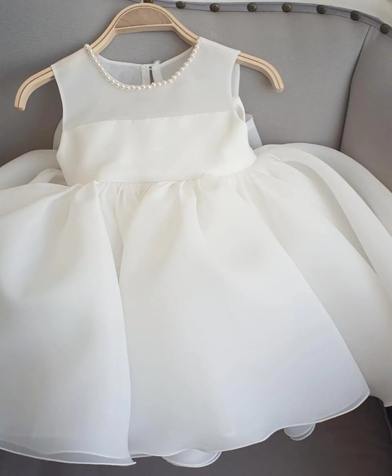 "Elegant "Ainsley-Marie" Ivory Voile Occasion Dress