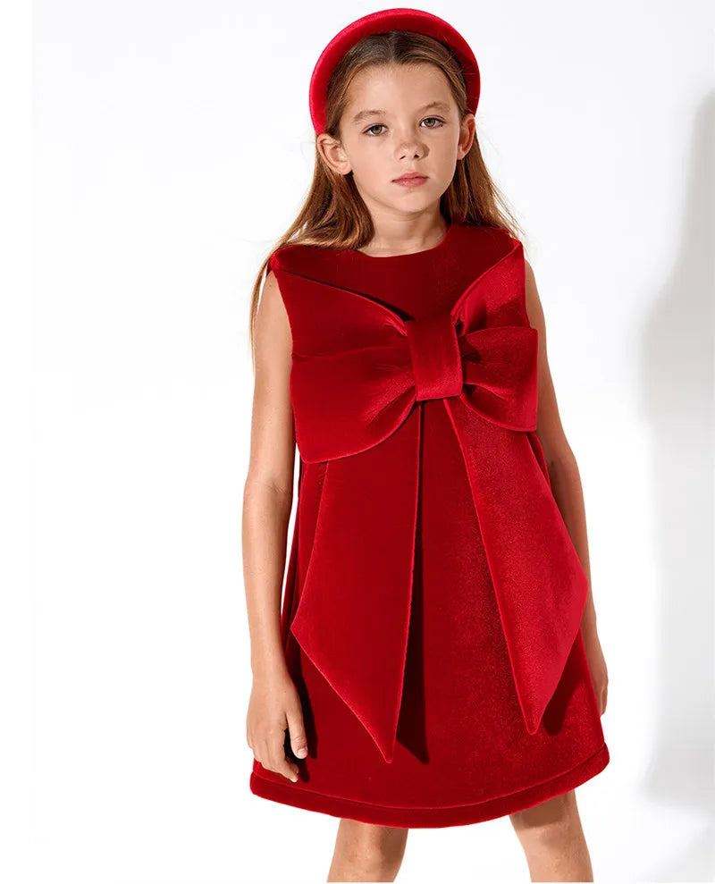 "Caitlin" Elegant Big Bow A-Line Dress