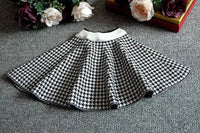 "Sacha-Marie" Knitted Girls Houndstooth Skirt Set - 2 Classic Colors - The Palm Beach Baby