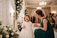 "Tina" White Lace Baptism Dress With Matching Bonnet 2 Piece Set - The Palm Beach Baby