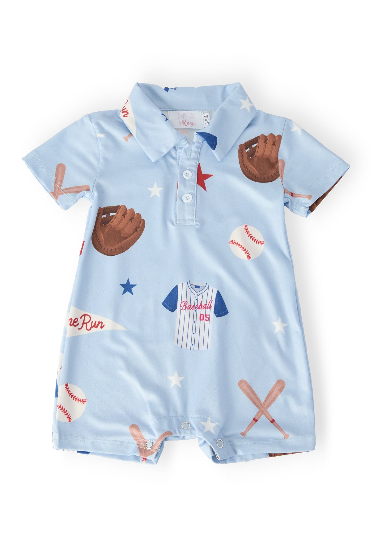 Home Run Polo Shorty One-Piece Babies to Toddlers - The Palm Beach Baby Mila & Rose ®