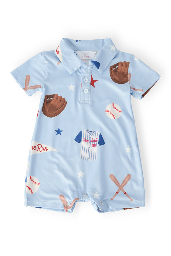 Home Run Polo Shorty One-Piece Babies to Toddlers - The Palm Beach Baby Mila & Rose ®