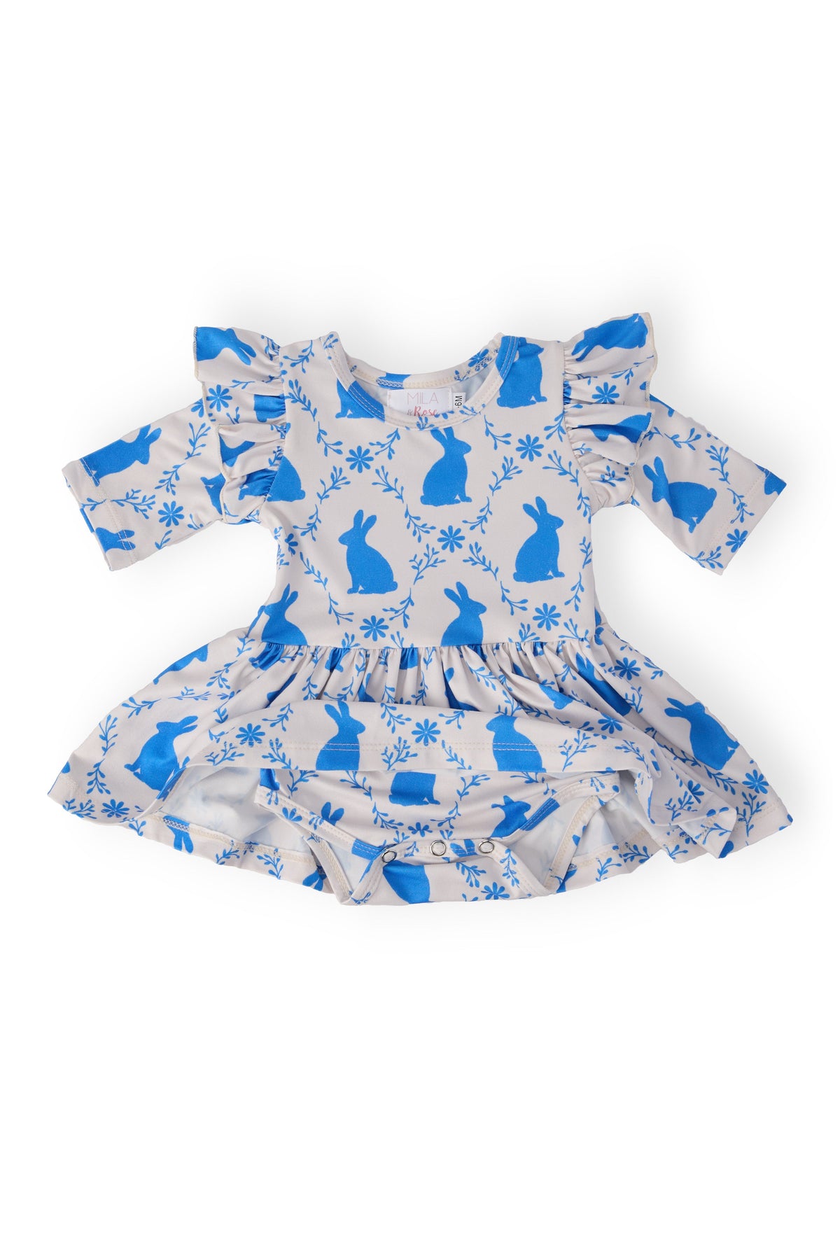 Hop 'til You Drop 3/4 Sleeve Twirl Flutter Bodysuit - The Palm Beach Baby Mila & Rose ®