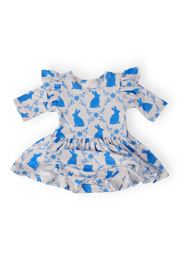 Hop 'til You Drop 3/4 Sleeve Twirl Flutter Bodysuit - The Palm Beach Baby Mila & Rose ®