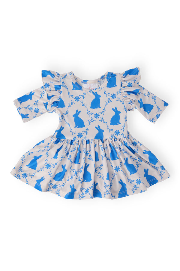 Hop 'til You Drop 3/4 Sleeve Twirl Flutter Bodysuit - The Palm Beach Baby Mila & Rose ®