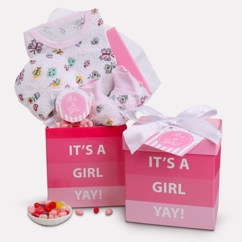 It's A Girl New Baby Gift Basket - The Palm Beach Baby