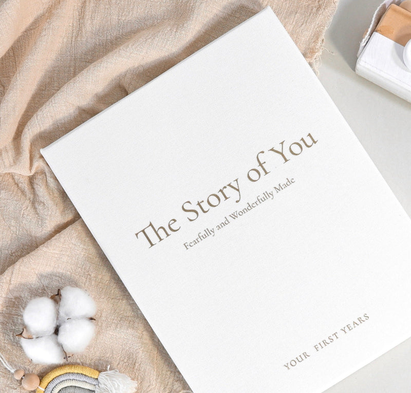 The Story of You: Fearfully and Wonderfully Made (Forest Friends) - Linen Baby Keepsake Book with Storage Box - The Palm Beach Baby