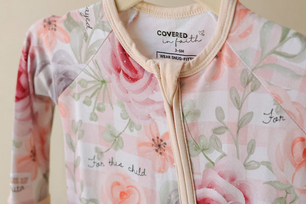 For This Child I Have Prayed Bamboo Footed Onesie Pajama - The Palm Beach Baby