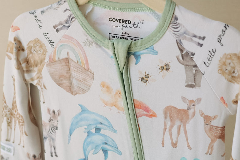 God's Little Promise Bamboo Footed Onesie Pajama - The Palm Beach Baby
