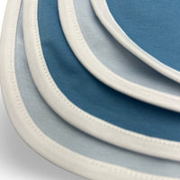 Newborn Bundle: PIMA Set - Up & Away Footie w/Blue Picot Trim, Reversible Blue Blanket, Bib & Teether - The Palm Beach Baby
