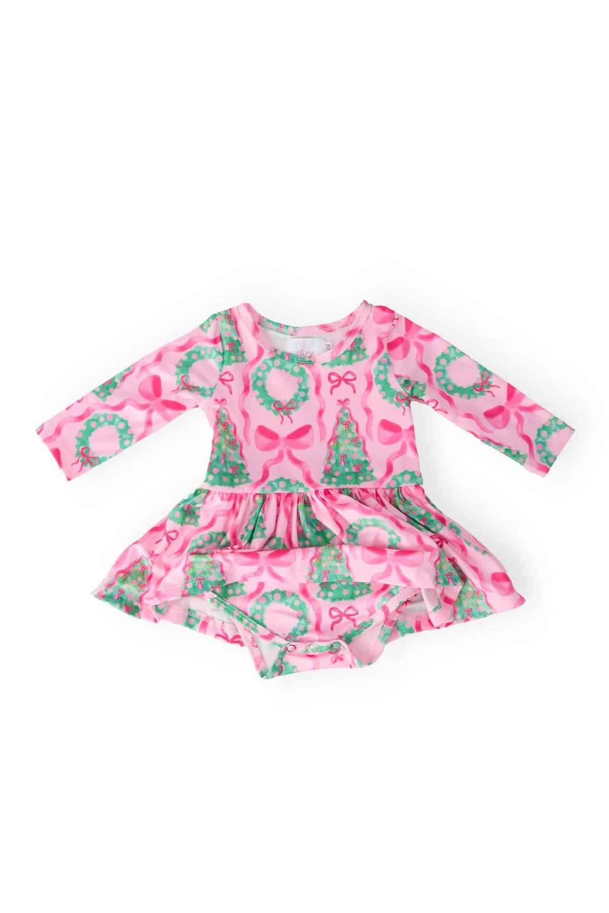 Jingle Bows Long Sleeve Twirl Bodysuit for Baby - Toddler - The Palm Beach Baby