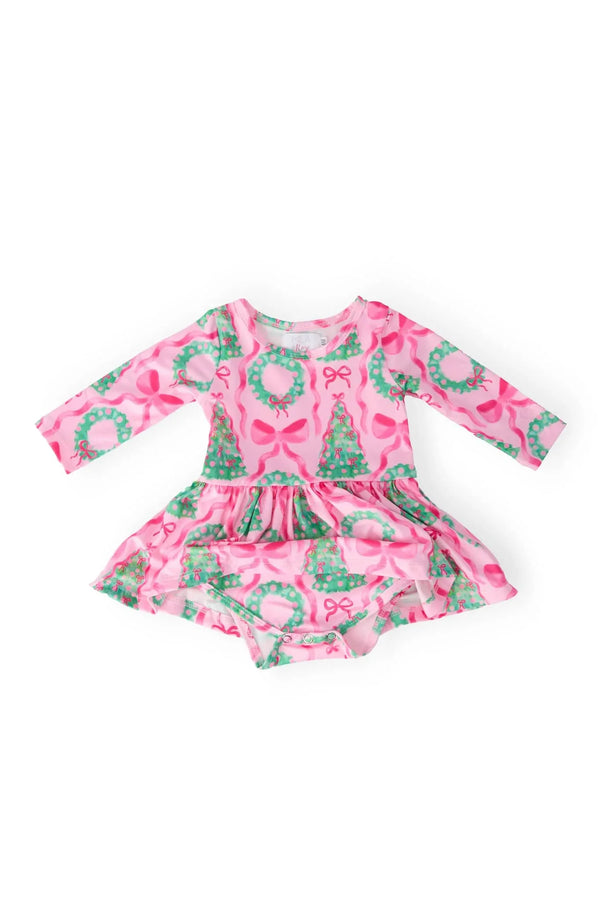 Jingle Bows Long Sleeve Twirl Bodysuit for Baby - Toddler - The Palm Beach Baby