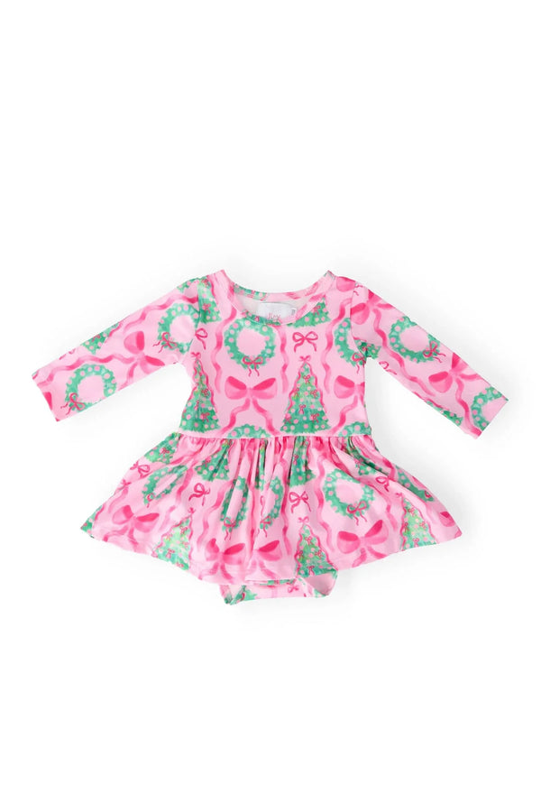 Jingle Bows Long Sleeve Twirl Bodysuit for Baby - Toddler - The Palm Beach Baby