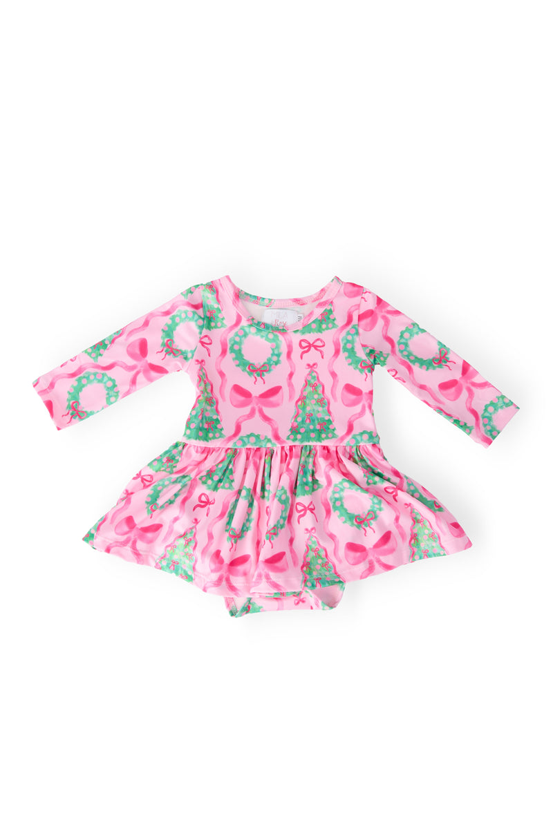 Jingle Bows Long Sleeve Twirl Bodysuit
