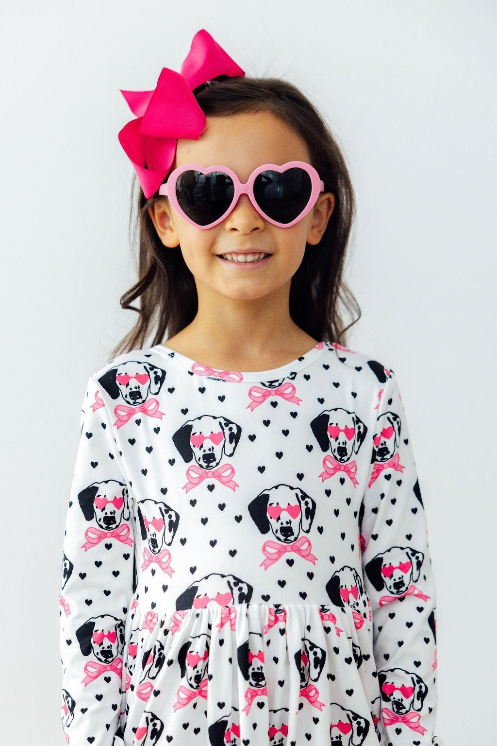 Love You Spots Long Sleeve Pocket Twirl Dress for Girls - The Palm Beach Baby Mila & Rose ®