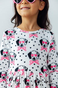 Love You Spots Long Sleeve Pocket Twirl Dress for Girls - The Palm Beach Baby Mila & Rose ®