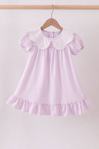 Purple Gingham Lace Ruffle Dress - The Palm Beach Baby