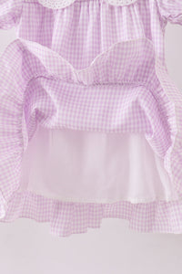 Purple Gingham Lace Ruffle Dress - The Palm Beach Baby