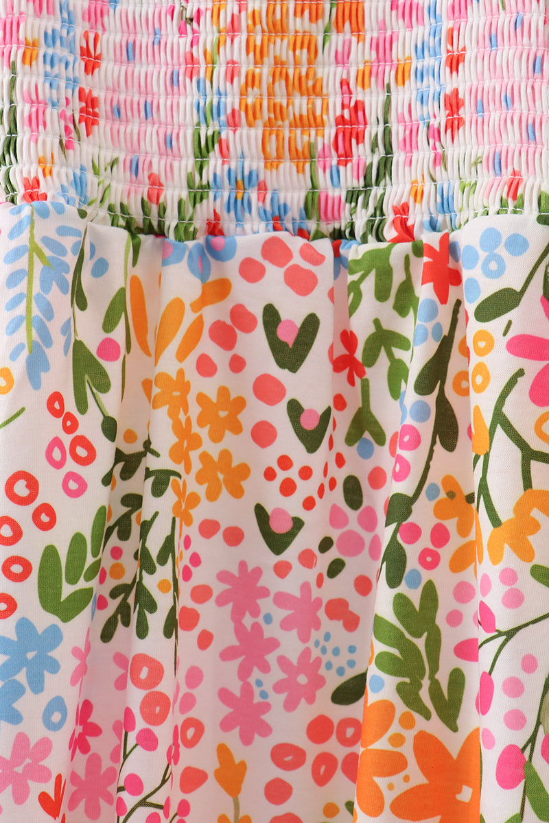 Close-up of colorful floral patterned fabric