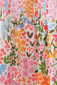 Close-up of colorful floral patterned fabric