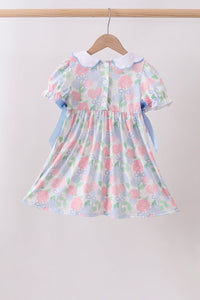 Blue Hydrangea Smocked Pearl Dress