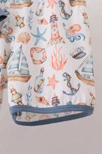 Blue Sailboat Shorts Set For Boys - The Palm Beach Baby