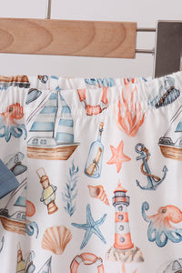 Blue Sailboat Shorts Set For Boys - The Palm Beach Baby